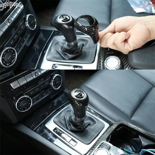 For Mercedes-Benz A G E C class GLK CLS 2004-12 W169 W212 W204 X204 C219 Car Gear Shift Knob Head P R N D Trim ABS Carbon Cover