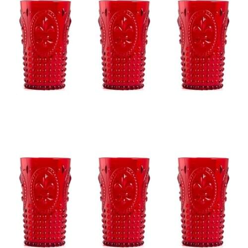 EWs Acrylic Red Long Cup 3 Cup + 3 Cup Gift