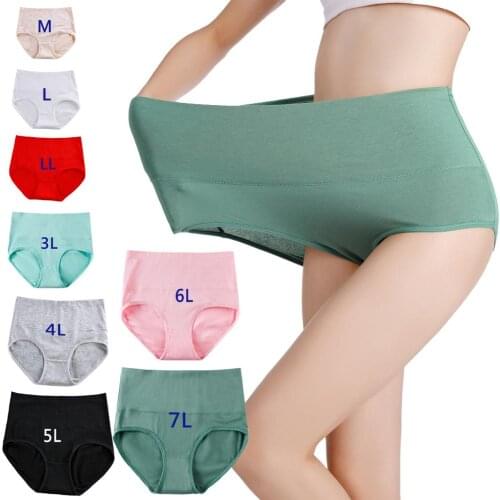 Jerrinut Plus Size Panties For Women Underwear 3L 4L 5L 6L 7L Cotton Brief High Waist Female Panties Lingerie Intimates
