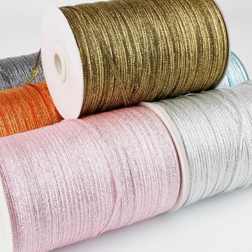 New Arrival 20Yards Width 3MM Glitter Ribbon Gift Packing Belt Wedding Party For DIY Jewelry Making Ribbon Accessories