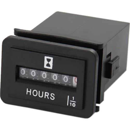 Mechanical Gauge Snap 99999.9 in Vehicle Accumulate Hour Meter for Industry Farm Machinery Generators Kilns Pumps Traffic Cranes