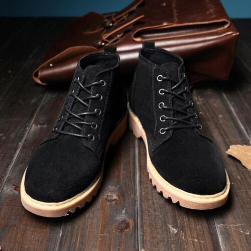 2019 new shoes mens boots leather winter warm shoes cool motorcycle ankle boots autumn mens Oxford snow shoes mens work boots