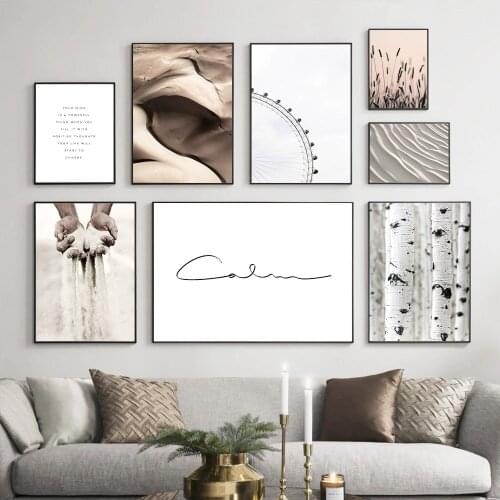 Holding The Sand Desert Ferris Wheel Wall Art Poster Tree Wheat Plant Art Print Quotes Canvas Painting Nordic Picture Home Decor