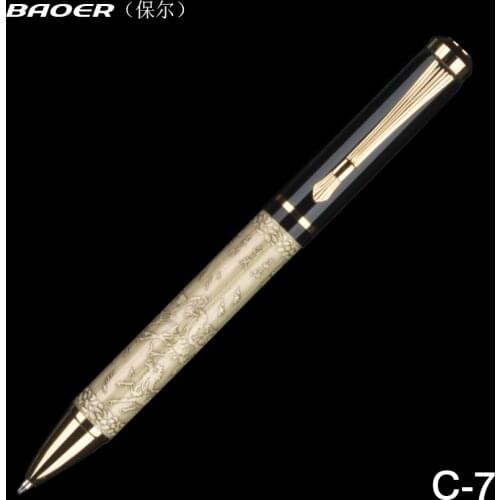 New Arrival High Quality Gold/Pink/Grey Color Baoer 507 Xubeihong "the Eight Horses" Ballpoint Pen Luxury Pens for Writing