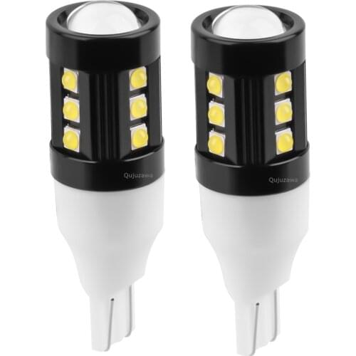 2PCS New T15 W16W WY16W LED Car Tail Brake Light Turn Signal Lamp Auto Rear Reverse Bulb Daytime Running Light Red White Yellow