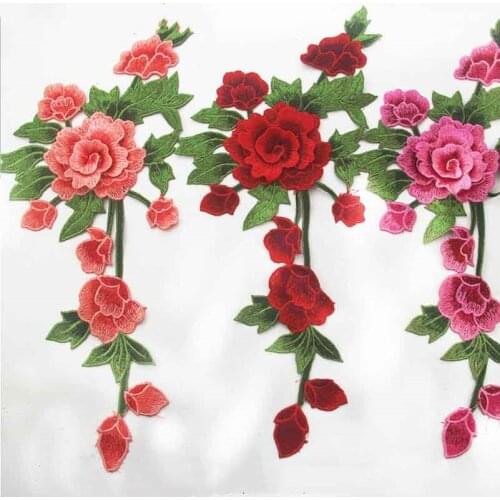 New Three-dimensional Water-soluble Peony Embroidery Cloth Stickers Clothing Decoration Patch Clothes Cheongsam