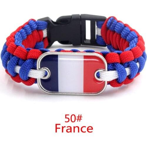 Wholesale Mix Styles Support Customized National Flag Umbrella Bracelet Survival Rope Bracelet