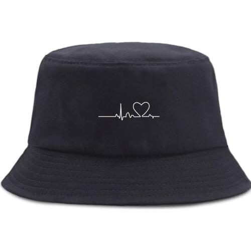 Mountain Love Funny Print Bucket Hats Unisex Cotton Beach Hat Outdoor Hip Hop Fisherman Cap Summer Sunscreen Panama Fishing Caps