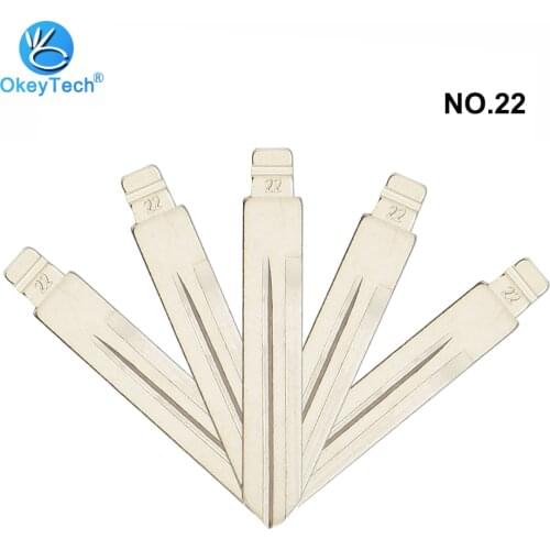 OkeyTech 10pcs/lot Number 22 KD Remote Control Key Blade Metal Flip Folding Uncut Blank Blades for Nissan A33 X-Trail for Opel