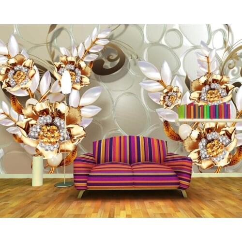 3d jewel flower luxury wallpaper mural papel de pared, living room sofa TV wall bedroom kitchen wall papers home decor cafe bar