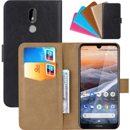 Luxury Wallet Case For Nokia 3.2 PU Leather Retro Flip Cover Magnetic Fashion Cases Strap