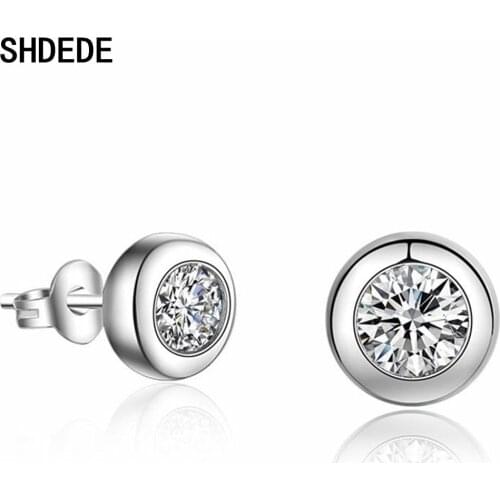SHDEDE Korean Small Ear Studs Earrings Women Accessories Embellished With Crystals From Swarovski Hot Fashion Jewelry Gifts X082