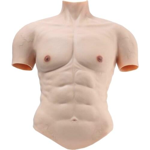 Silicone Fake Chest Muscle Vest Stretch Artificial Simulation Muscles Suit Tops