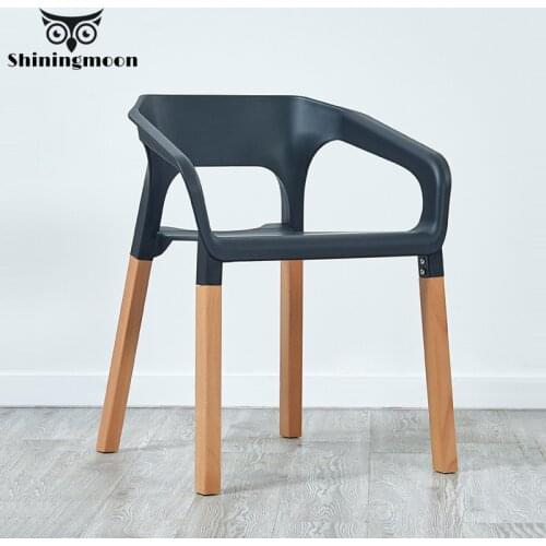 Modern Solid Wood Plastic Armchair Restaurant for Dining Room Chairs Cafe Home Living Room Study Comfortable Furniture Chair