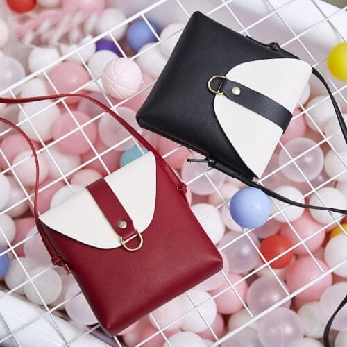 Shoulder bags for women crossbody bags PU purse phone coin purse Small square bag Small flip leather Simple Korean version Wild