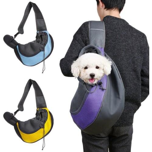 Comfort Pet Dog Carrier Outdoor Travel Handbag Pouch Mesh Oxford Single Shoulder Bag Sling Mesh Travel Tote Shoulder Bag Product