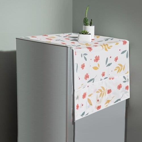 Waterproof Refrigerator Dust Cover with Storage Pockets, Washing Machine Top Cloth for Kitchen Bathroom