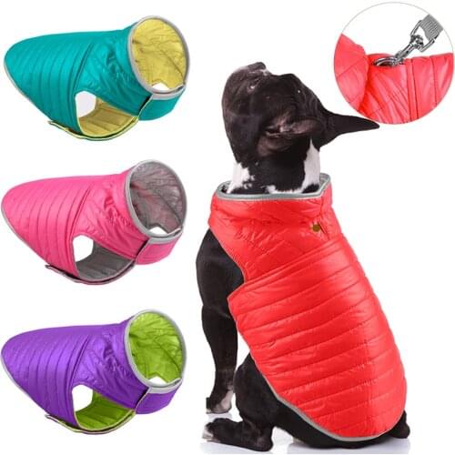 Newest Waterproof Puppy Medium Dog Down Jacket for Small Dogs Winter Reflective Pet Clothes for Bulldog Yorkie Mascotas Clothing