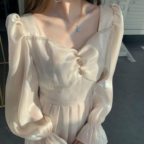 Women Dresses Yarn Dress Womens Spring And Summer Long Sleeves Dress Vestido De Mujer Femme Robe