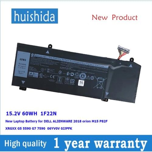 15,2 V 60WH 1F22N new original laptop battery for DELL ALIENWARE 2018 orion M15 P82F XRGXX 06YV0V 0JJPFK G5-5590 G7-7590 series