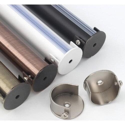 2Pcs 28mm Recessed Curtain Rod Bracket Holder for Window Curtain Drapery Wardrobe Pole Surportor