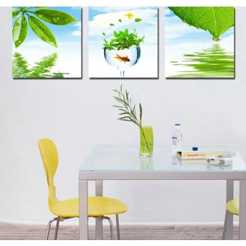 3 Panels (No Frame) Blue Sky Green Painting Canvas Wall Art Picture Home Decoration Living Room Canvas Print Modern Painting