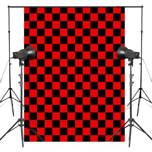 5x7ft Exquisite Checkerboard Photography Backdrops Black Red Backdrop Kids Photo Studio Children Photography Background