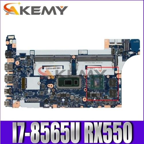 Akemy FFor Lenovo Thinkpad E590 E490 Notebook Motherboard NM-B911 CPU i7-8565U GPU RX550 Tested testing FRU 02DL815 5B20V81854