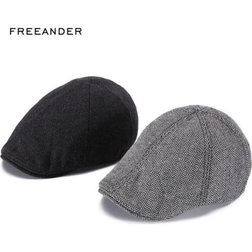 Freeander Beret Cap Classic Plaid Berets Men Women High Quality Black Casual Cotton British Style Visors Flat Gatsby Ivy Cap