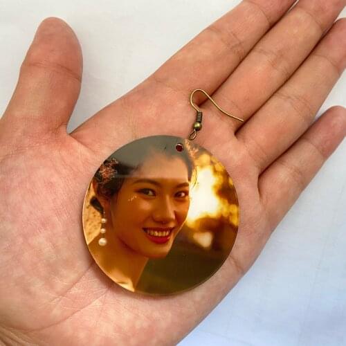 Large acrylic earrings Personalized Custom Earring Charms 2 Sided Custom Logo Text Picture