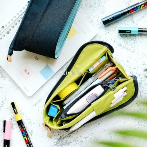 KOKUYO Pen Case Students Ues Creative Opening,office Simple and Large Capacity Stationery Bag,Desk Type Stationery Bag