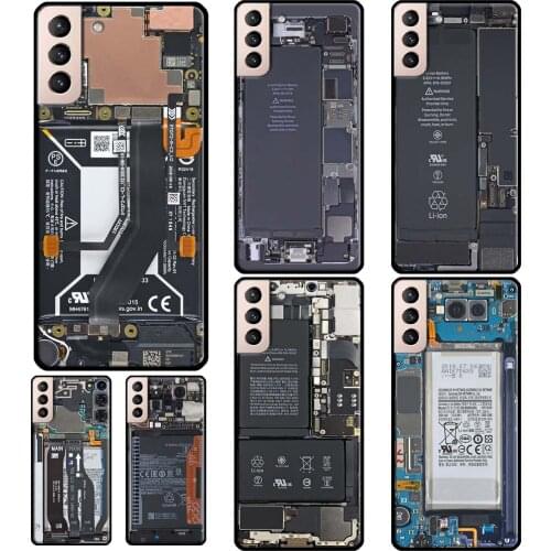 Motherboard Circuit Board Soft Case For Samsung Galaxy S21 Ultra S20 FE S8 S9 S10 Note 10 Plus Note 20 Ultra Coque