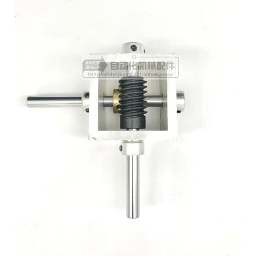 Worm Gear Reducer Miniature Gearbox 90 Degree Right Angle Reversing Gear Box 1:10 1:20 Corner Detector Worm Gearing Reducer