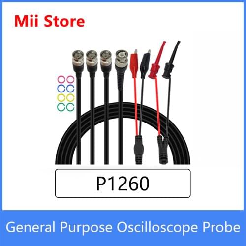 Cleqee P1260 Coaxial Cable Test lead kit BNC to BNC &Alligator Clip &Test Hook test lead