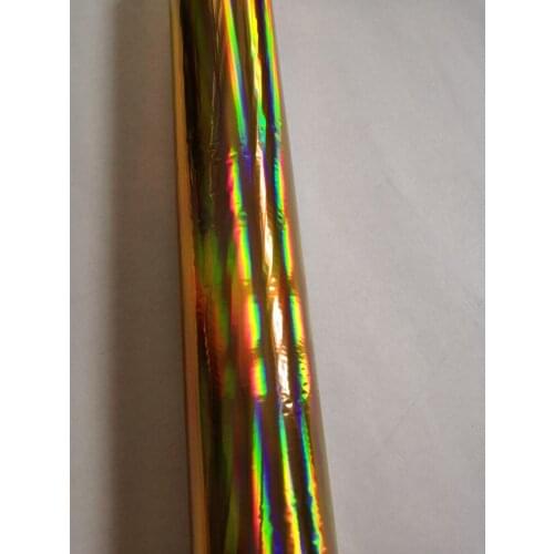 Holographic foil hot stamping foil gold color plain pattern A05 hot stamping on paper and plastic 64cm x 120m transfer film