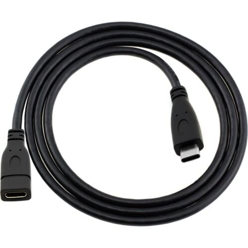 Jimier 2M 1M 0.6M 0.2M USB-C USB 3.1 Type C Male to Female Extension Data Cable for Mobile Phone & Mac book & Tablet Black