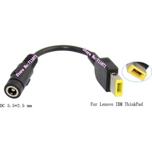 DC 5.5*2.5mm Circular to Rectangle Laptop Power Connector Round to square Power Cable Round hole to Square needle Power Line