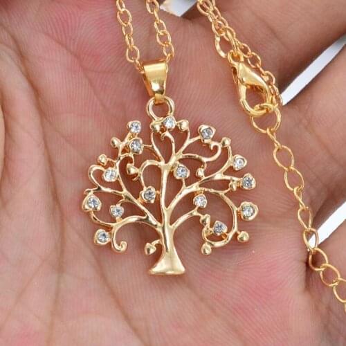 Heart Shaped Tree of Life Pendant Womens Long Necklace Womens Luxury Sweater Chain Necklace Jewelry Accessories Gift 2021