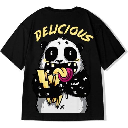 Summer Best Seller Back Cartoon Large Loose Pattern Printed Graphic Short-Sleeved Mens T Shirts