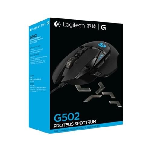 Logitech G502 Professional gaming mouse Support multi-button programming RGB mouse 12000DPI Weightable