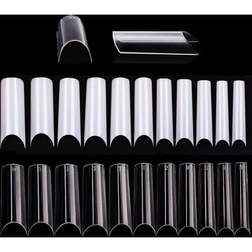 550P/Bag Extra Long False Nail Tips XXL Nails Extension Full Cover Tip UV Gel Transparent Fake Nail Manicure Tools Salon Usage