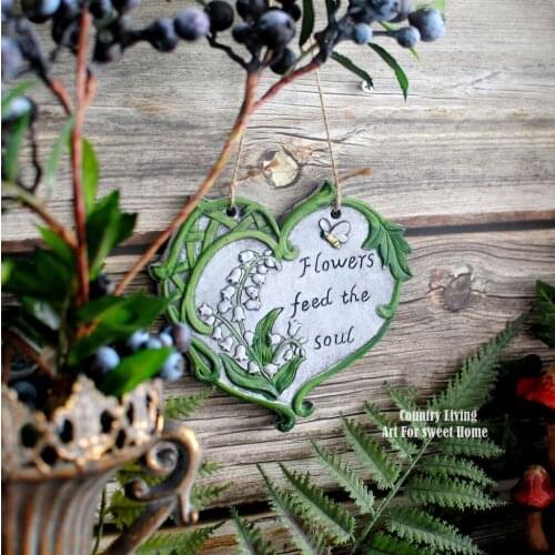 Small Hanging Board Cement Heart Shaped Balcony Ornament товары для домаRetro Garden Courtyard декор для дома Nordic Style