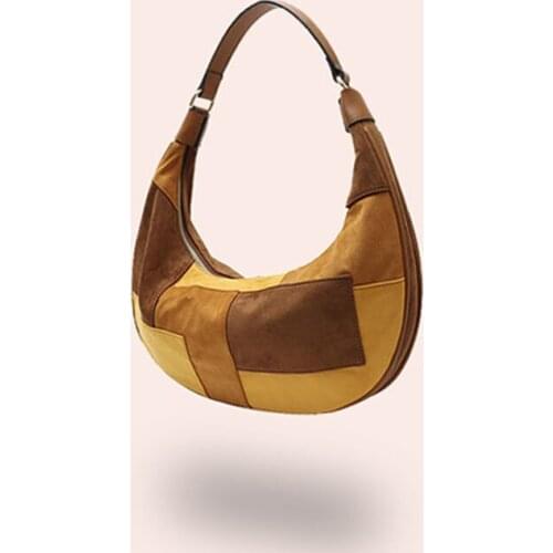 2021 new luxury big brand real cowhide womens bag fashion crescent bag wild underarm bag simple casual shoulder bag