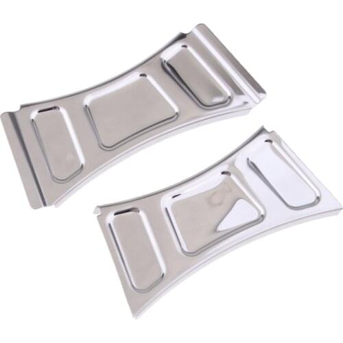 Pair Silver Metal Motorbike Downtube Crossbrace Cover For Harley Harley Touring Road Kings Trikes 1999-2013