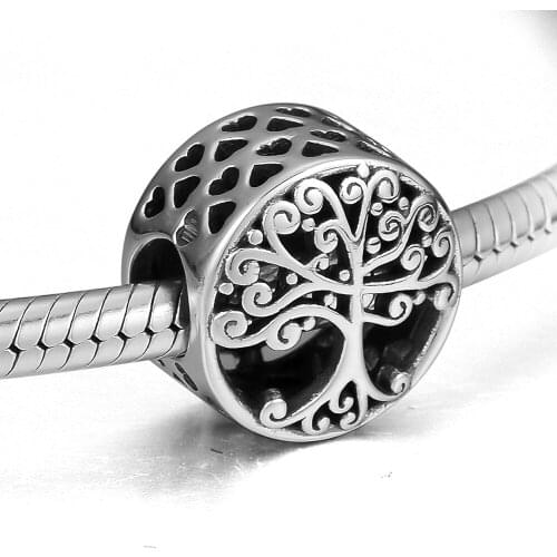 Fits For Pandora Charms Bracelets Family Roots Beads 100% 925 Sterling-Silver-Jewelry Free Shipping