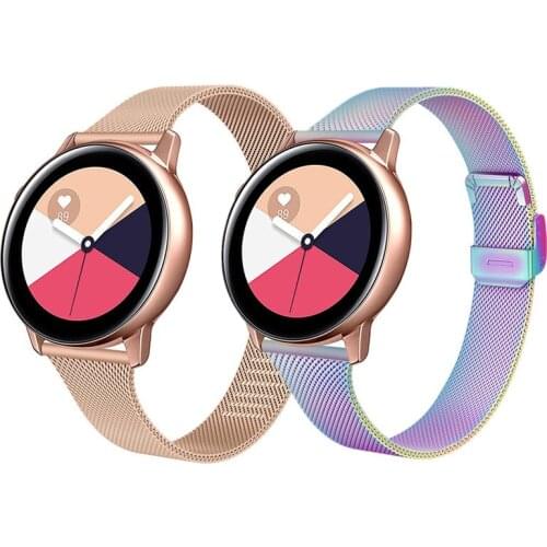 Slim Milanese Strap For Samsung Galaxy Watch 46mm 42mm Active 2 44mm 40mm Stainless Steel Band For Galaxy Watch 3 Amazfit Bip