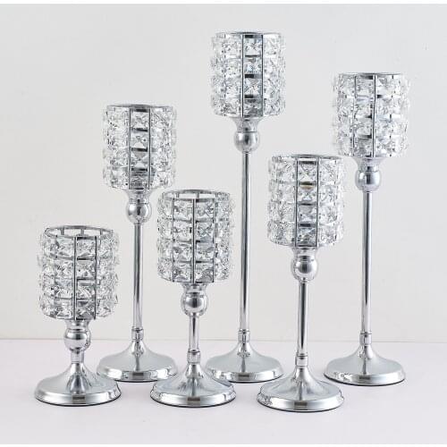 Crystal Candle Holders Centerpieces Piller Candle Mosaic Candle Holder Stand Tea Light Candlestick Holder for Table Decors