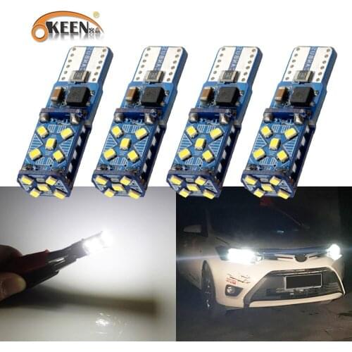 OKEEN 4pcs Super Bright T10 W5W LED Car Parking Lights WY5W 168 501 2825 Auto Wedge Turn Side Bulbs Interior Reading Dome Lamp