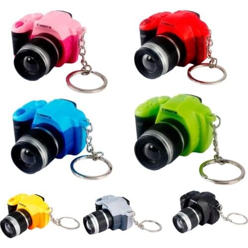 Creative Super Mini Sound Camera LED Keychain Pendant Cute DIY Art Craft Plastic Key Ring Decor New Year Valentine Birthday Gift
