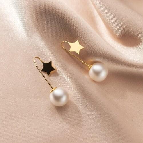 Natural Pearl Drop Earrings S925 Sterling silver Boho Jewelry French Earrings Minimalism Brincos Pendientes Earrings for Women